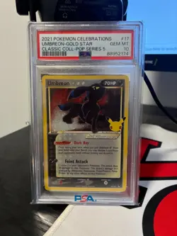 2021 Pokemon Celebrations Umbreon Gold Star POP Series 5 17/17 PSA 10 GEM MINT - Image 1