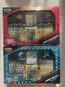 Pokemon Crown Zenith Shiny Zacian & Zamazenta Premium Figure Collection Sealed - Image 1