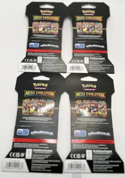 Pokemon Mega Evolutions Sleeved Booster Packs - 4 Full Art Set Collection Sealed - Image 3