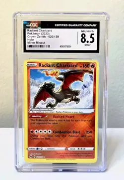 Miscut Error Radiant Charizard - Crown Zenith 020/159 Holo CGC 8.5 Pokemon Card - Image 1