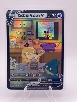 Pokemon Cooking Psyduck V Full Art Custom Pokemon Holo Foil Card - Image 1