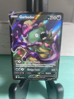 Garbodor V 2021 Evolving Skies Full Art Ultra Rare Holo Pokemon Card 100/203 - Image 1