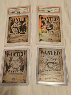 2x PSA10 2x Raw OP09 Wanted Card set One Piece Card Emperors In The New World EN - Image 2
