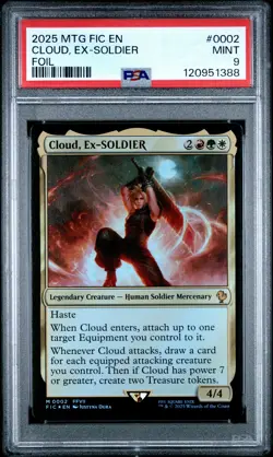 Cloud, EX-Soldier #0002 2025 Magic MTG Final Fantasy Commander Foil PSA 9 - Image 1