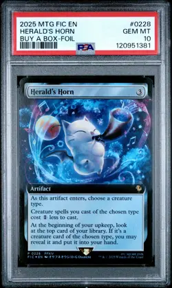 Herald's Horn #0228 2025 Magic MTG Final Fantasy Commander Buy A Box-Foil PSA 10 - Image 1