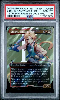 Zidane Tantalus Thief #0550 Magic MTG Final Fantasy Borderless-Surge Foil PSA 10 - Image 1