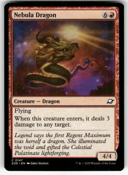 NEBULA DRAGON C MAGIC THE GATHERING MTG EDGE OF ETERNITIES 147 NM - Image 1