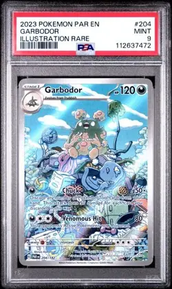 PSA 9 Garbodor 204/182 Sv04: Paradox Rift Holo Illustration Rare Pokemon TCG - Image 1