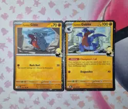Pokemon TCG Cynthia's Gible 102/182 & Cynthia's Gabite 103/182 Cosmos Holo's - Image 1
