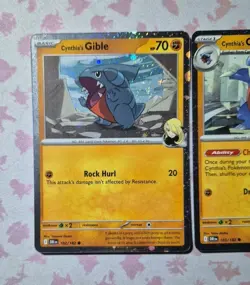 Pokemon TCG Cynthia's Gible 102/182 & Cynthia's Gabite 103/182 Cosmos Holo's - Image 2