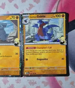 Pokemon TCG Cynthia's Gible 102/182 & Cynthia's Gabite 103/182 Cosmos Holo's - Image 3