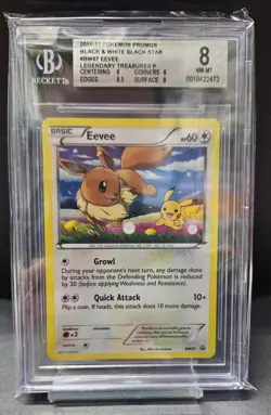 BGS 8 NMINT Pokemon Eevee BW97 Pokemon Promo BLACK & WHITE BLACK STAR - Image 1