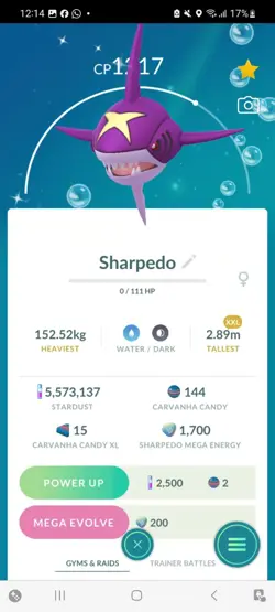 Pokemon Go Shiny Sharpedo ( XXL) - Image 1
