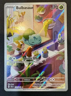 Pokemon TCG Bulbasaur Stellar Crown Illustration Rare Card 143/142 - Image 1