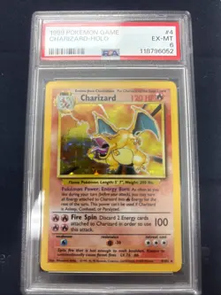 Charizard 1999 Pokemon Base Set Unlimited Holo Rare #4 PSA 6 EX-MT G25910 - Image 1