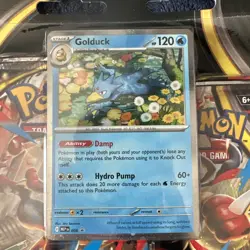 Pokemon TCG: Mega Evolution Three Booster Blister Pack Golduck Promo NEW Sealed - Image 2