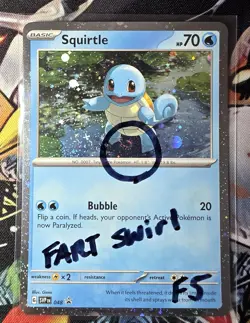 FART SWIRL Pokemon TCG Squirtle Black Star Promo SVP048 Cosmos Holo NM F5 - Image 1