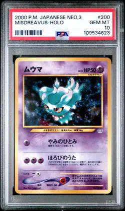 2000 Pokemon Japanese Neo 3 Misdreavus #200 PSA Gem Mint 10 - Image 1