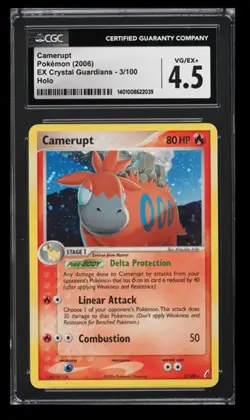 2006 Pokemon EX Crystal Guardians Camerupt CGC 4.5 English #3/100 Holo - Image 1