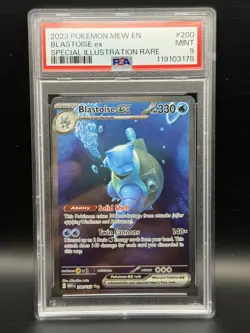 2023 POKEMON MEW EN-151 SPECIAL ILLUSTRATION RARE #200 BLASTOISE EX PSA 9 - Image 1