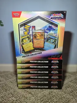Pokemon TCG Prismatic Evolutions Poster Collection 7 Box Bundle Sealed. - Image 1