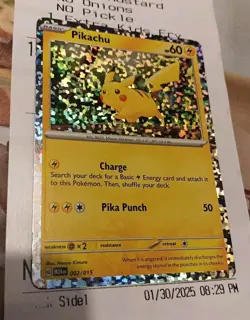 Pikachu New 2025 McDonalds Happy Meal Holo Pokemon Dragon Discovery Card 002/015 - Image 2