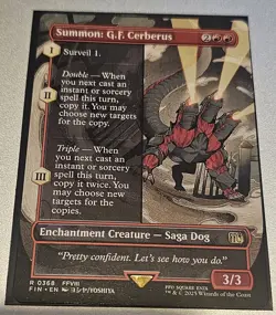 Summon GF Cerberus Final Fantasy MTG Card NM/M Condition Borderless - Image 1
