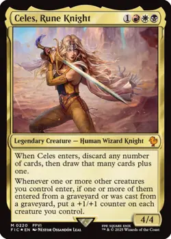 Foil - Celes, Rune Knight (Surge Foil) - 220 / NM / English MTG - Image 1