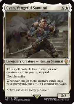 Foil - Cyan, Vengeful Samurai (Surge Foil) - 16 / NM / English MTG - Image 1