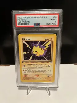 Pikachu Neo Genesis 1st Edition Regular Card 70/111 PSA 6 - Image 1