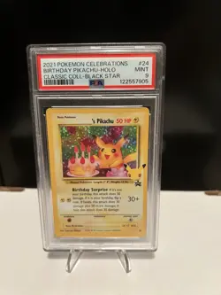 Pokemon Pikachu TCG Birthday Celebrations Holo Rare Card #24 PSA 9 - Image 1