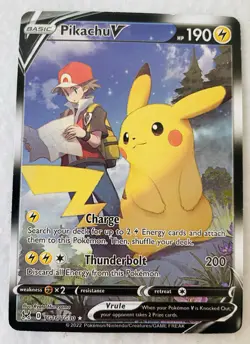 Pikachu V TG16/TG30 Swsh11 Lost Origin Trainer Pokemon Card, VGC - Image 1