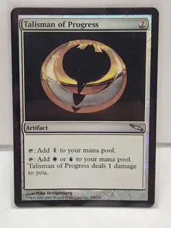 Mirrodin MTG FOIL Talisman of Progress Magic - Image 1