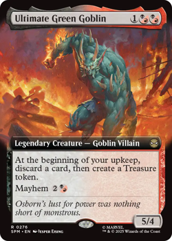 Ultimate Green Goblin 0276 ~ **Extended Art** Rare MTG Marvel Spider-Man - Image 1