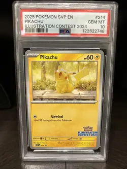 2025 POKEMON SVP EN-SV BLACK STAR PROMO ILLUSTRATION CONTEST 2024 PIKACHU PSA 10 - Image 1