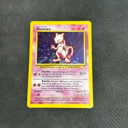 Mewtwo 10/102 Base Set Holo Rare English Pokemon TCG MP - Image 1
