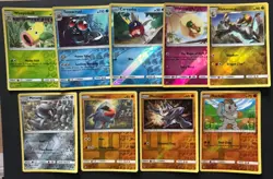 9 X Guardians Rising SM REVERSE HOLO Pokemon Cards Bundle Machop Whimsicott - Image 1