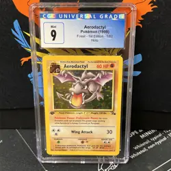 1999 Pokemon Aerodactyl 1st Edition Holo Rare Fossil (LP-NM) CGC 9 - Image 1