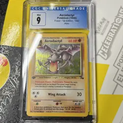 1999 Pokemon Aerodactyl 1st Edition Holo Rare Fossil (LP-NM) CGC 9 - Image 2