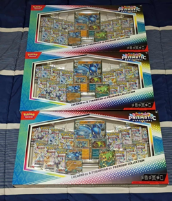 3 x Pokemon Prismatic Evolutions Lucario EX and Tyranitar EX Premium Collection - Image 1