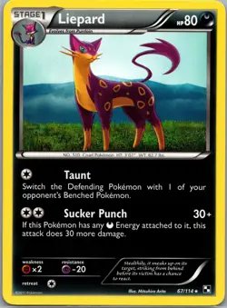 Pokemon TCG - Liepard Rare Black and White 67/114 NM - Image 1