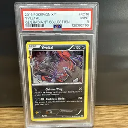 Pokemon XY Generations Radiant Collection Yveltal #RC16 2016, PSA 9 - Image 1