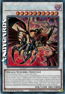 DRAGO D'ASSALTO ALI NERE • Segreta Prismatica SP • MP23 IT187 • 1Ed • Yugioh! - Image 1