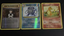 Pokemon Card Lot Vintage - Spanish Charmander, Poliwhirl Holo & Brock Trainer - Image 1