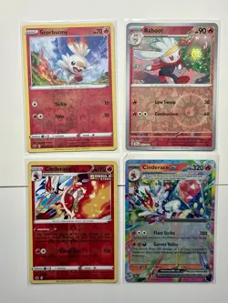 Pokemon Card Lot - Cinderace Evolution Line - X4 Unique Holo/ex Cards - A96 - Image 1