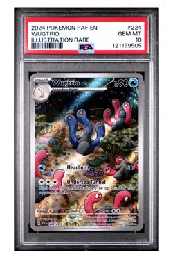 Pokemon TCG Wugtrio 224/091 2024 Paldean Fates Illustration Rare Card - PSA 10 - Image 1