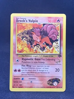Brock's Vulpix - Gold W Stamp 37/132 - WoTC Promo - Pokemon Card - LP - Image 1