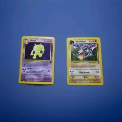 Rare Vintage Pokemon Cards Holo Fossil Lot Aerodactyl 1/62 and Hypno 8/62 WOTC - Image 1