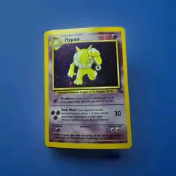 Rare Vintage Pokemon Cards Holo Fossil Lot Aerodactyl 1/62 and Hypno 8/62 WOTC - Image 2
