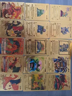 Lot Of 50 Gold Foil Pokemon Cards Pikachu Charizard Mewtwo Mew (Not TCG Legal) - Image 2